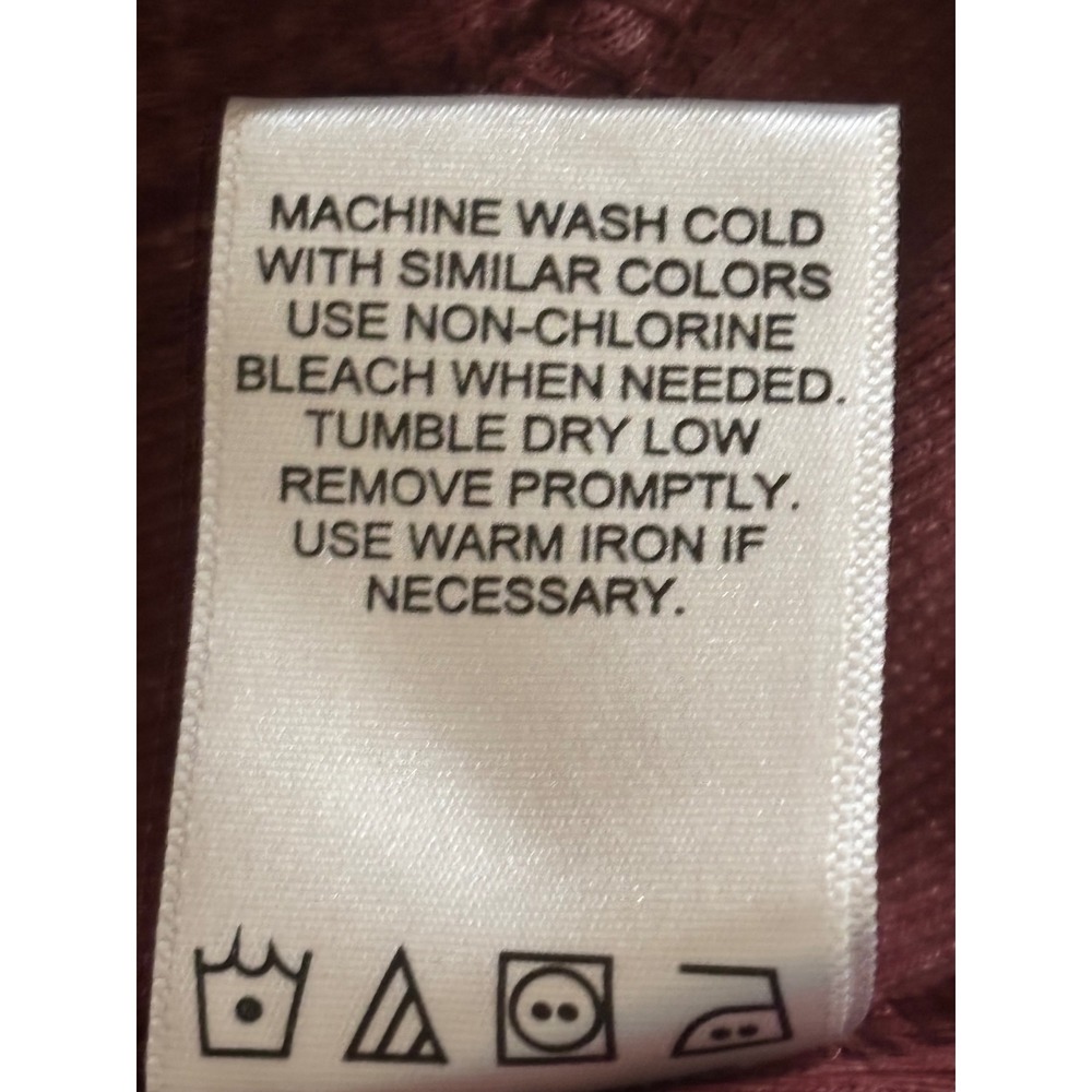 C&C California Womens Waffle Knit V-Neck Thermal Top Burgundy Red Medium - Picture 4 of 8